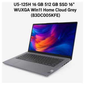 Lenovo IdeaPad Slim 5 16IMH9 Laptop 16″ Ultra 5-125H 16GB 512GB SSD Windows 11 Home Cloud Grey
