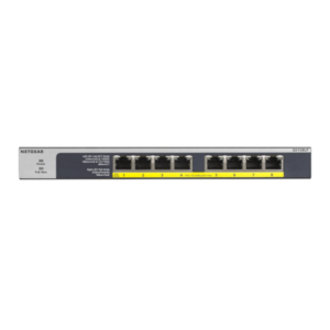 Netgear GS108LP Switch Unmanaged Gigabit Ethernet PoE 1U Black Grey